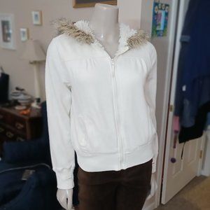 OP  Warm Furry inside Faux Fur hood lined Jacket M